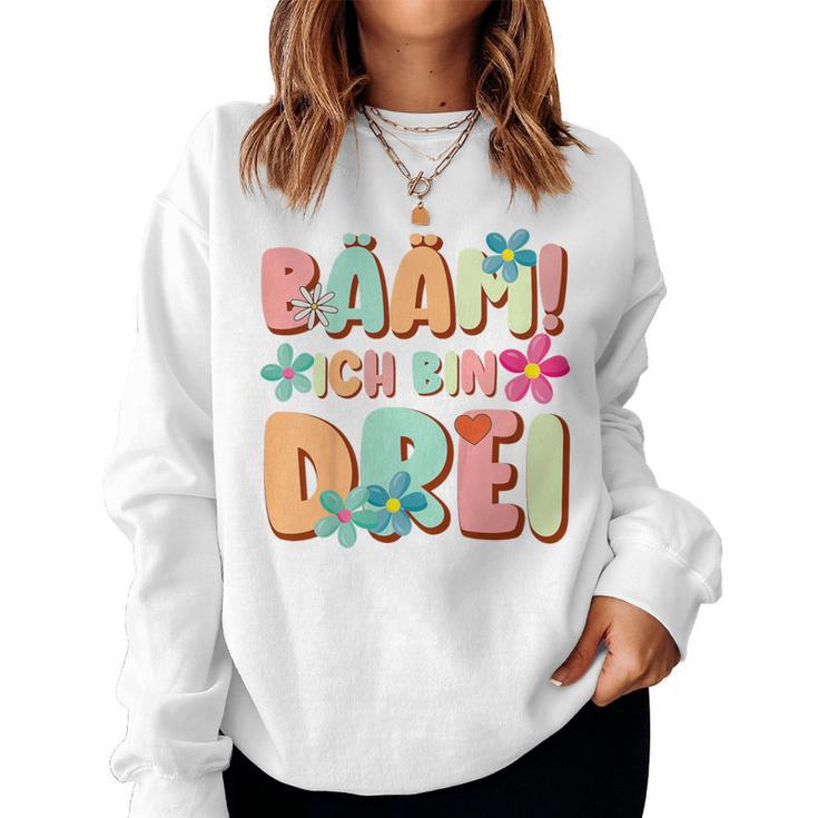 Kinder Bääm Ich Bin Drei 3 Jahre Mädchen 3Rd Birthday Sweatshirt Frauen