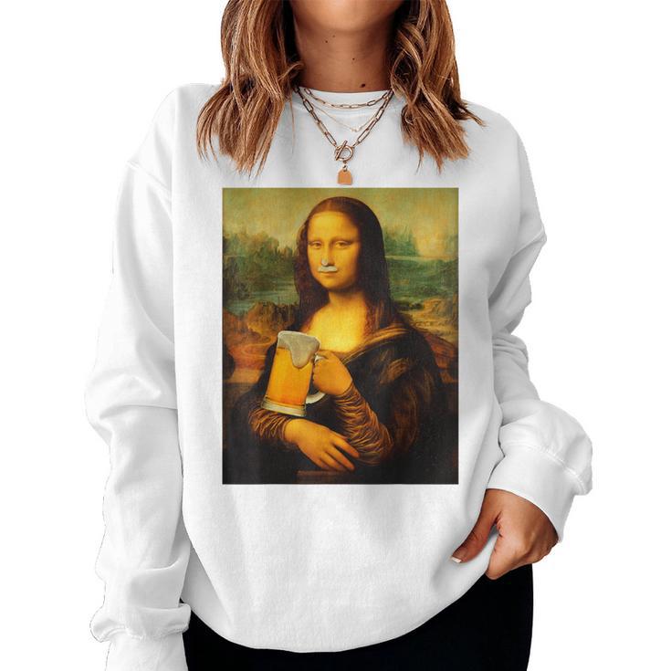 Mona Lisa X Bier La Gioconda Leonardo Dainci Beer Fun Hq Sweatshirt Frauen