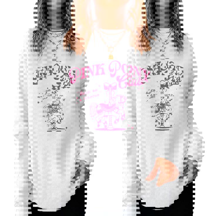 Pony And Heels Lover Pink Girls Clubs Disco Birthday Cowgirl Women Sweatshirt