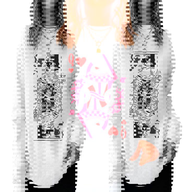 Queen Of Hearts Coffee Lover Women Sweatshirt