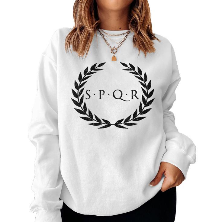 Spqr Senatus Popuplus Que Roman Roman Republic Rome Gray Sweatshirt Frauen