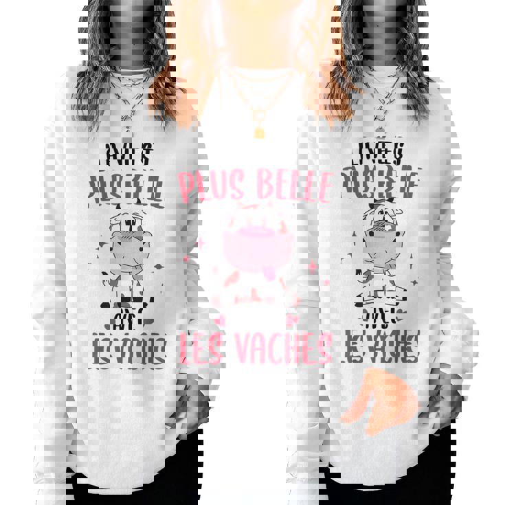 Vache Humour Fille Enfantie Avecaches Sweat-shirt pour femme