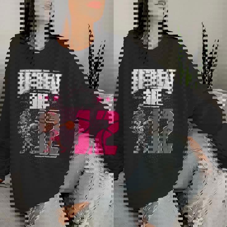 12° Compleanno Ragazza Basket Dabbing 12 Anni Compleanno Women Sweatshirt Regalos para ella