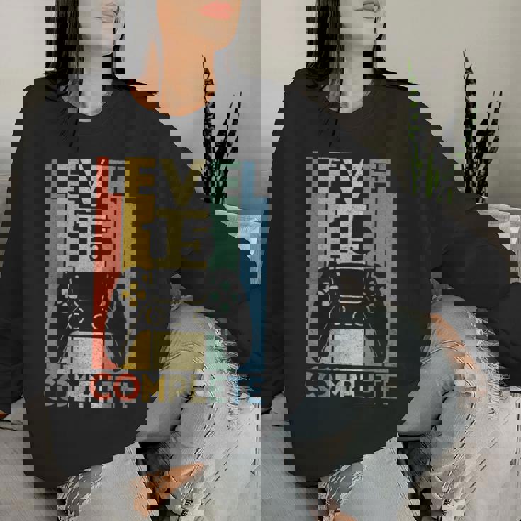 15 Anni Compleanno Maschio Ragazza Uomo Regalo Level 15 Women Sweatshirt Regalos para ella