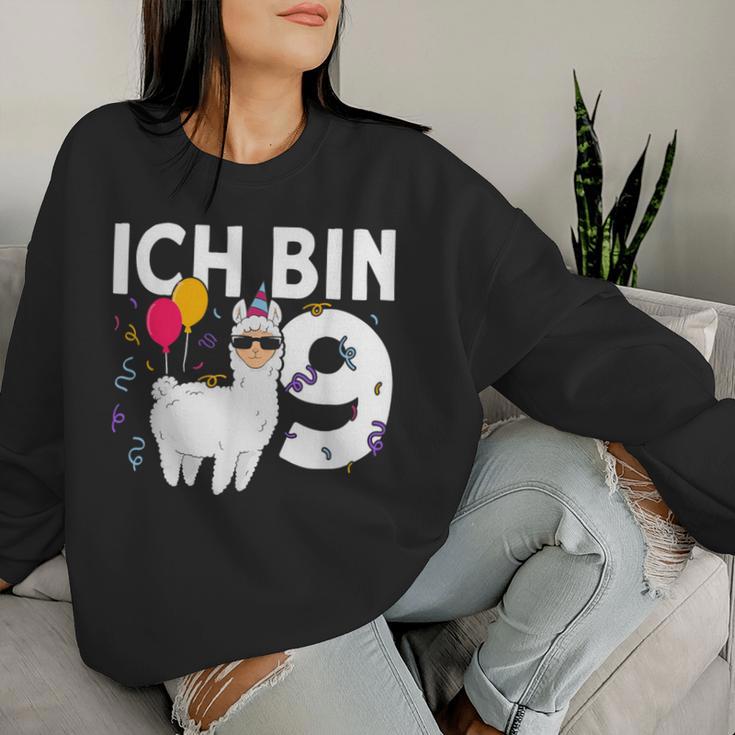 Alpaca Ich Bin Schon 9 Geburtstag Llama Sweatshirt Frauen Geschenke für Sie