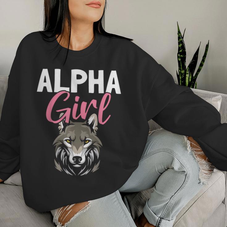 Alpha Girl Female Alpha Wolf Sweatshirt Frauen Geschenke für Sie