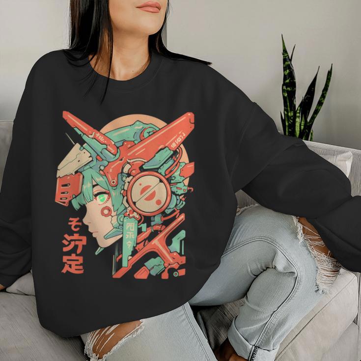 Anime Manga Cyberpunk Aesthetic Techwear Harajuku Mecha Girl Sweatshirt Frauen Geschenke für Sie