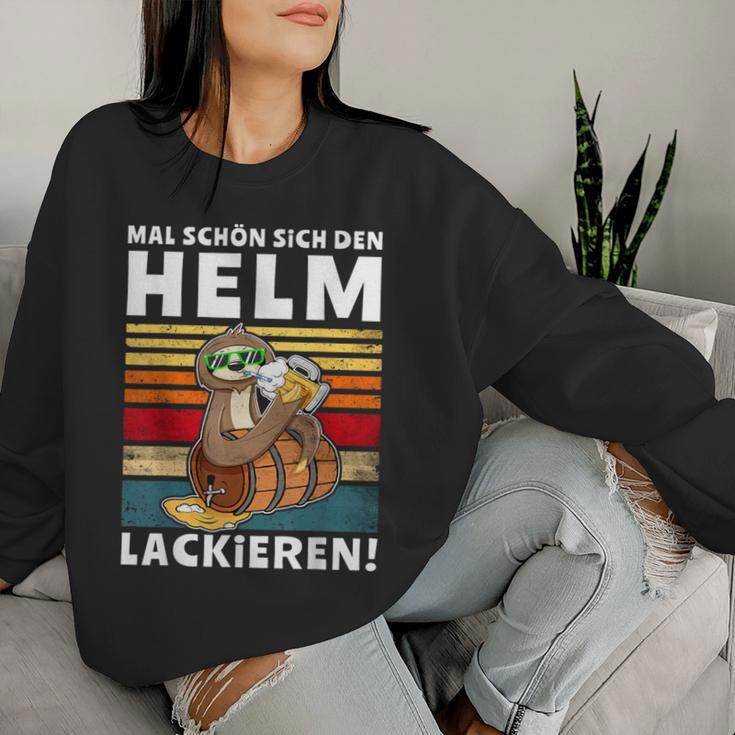 Beer Drinker Soldering Running Helmet Painting Sloth Beer S Sweatshirt Frauen Geschenke für Sie