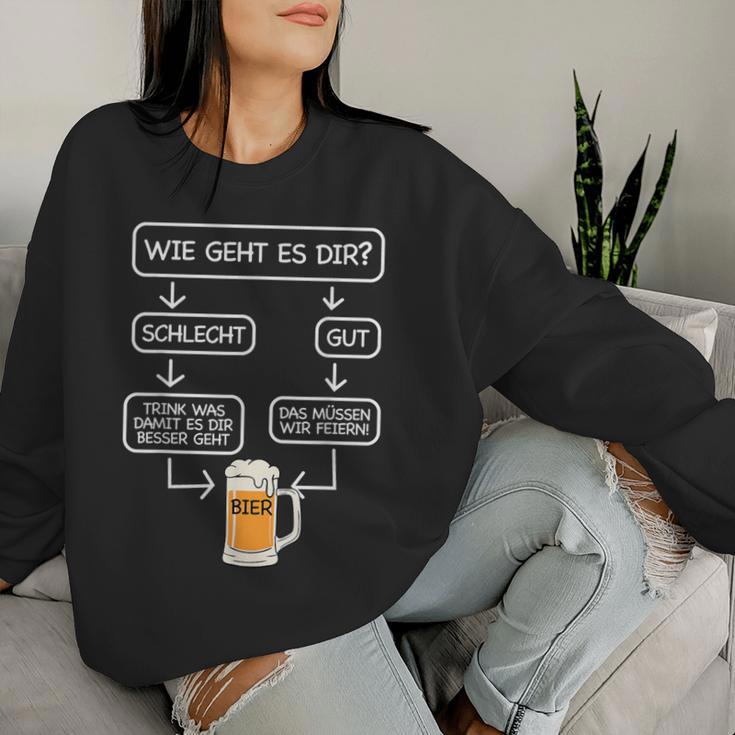 Beer Fun Wie Geht Dir Sweatshirt Frauen Geschenke für Sie