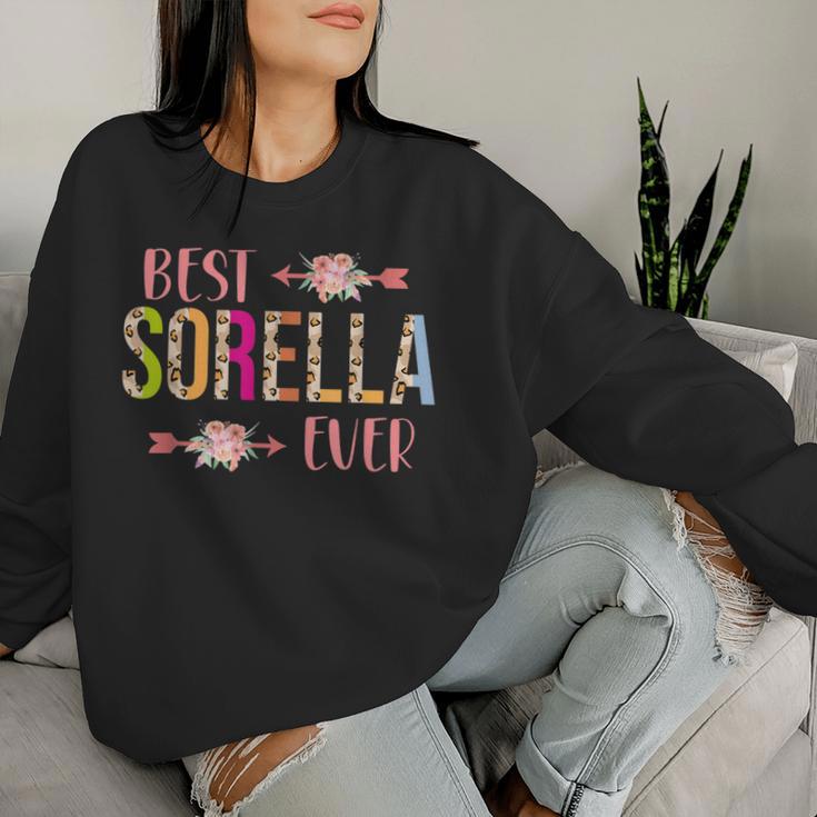 Best Sorella Ever Italian Sister Leopard Floral Sweatshirt Frauen Geschenke für Sie