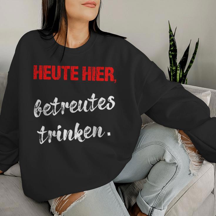 Betreutes Trinken Beer Saufen Outfit Partner Look Sweatshirt Frauen Geschenke für Sie