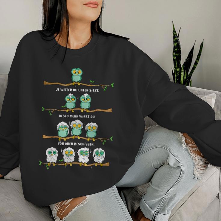 Birds Hierarchie Schissen Owl Motif Owl Fun Sweatshirt Frauen Geschenke für Sie