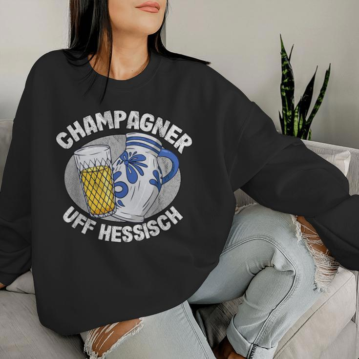 Champagne Uff Hessian Apple Wine Appeller Frankfurt Appeelwoi Sweatshirt Frauen Geschenke für Sie