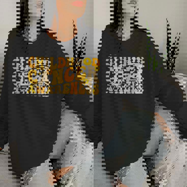 Childhood Cancer Awareness Rainbow Awareness Ribbon Women Sweatshirt Gifts for Her
