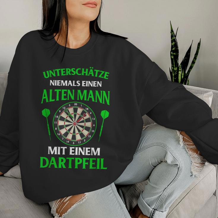 Dart Player Dartboard Retro Women's Dartboard Sweatshirt Frauen Geschenke für Sie