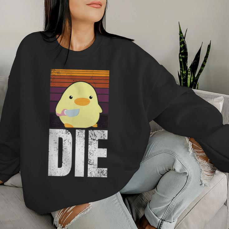 Die Die Die Ente Mit Messer Meme For And Women Sweatshirt Frauen Geschenke für Sie