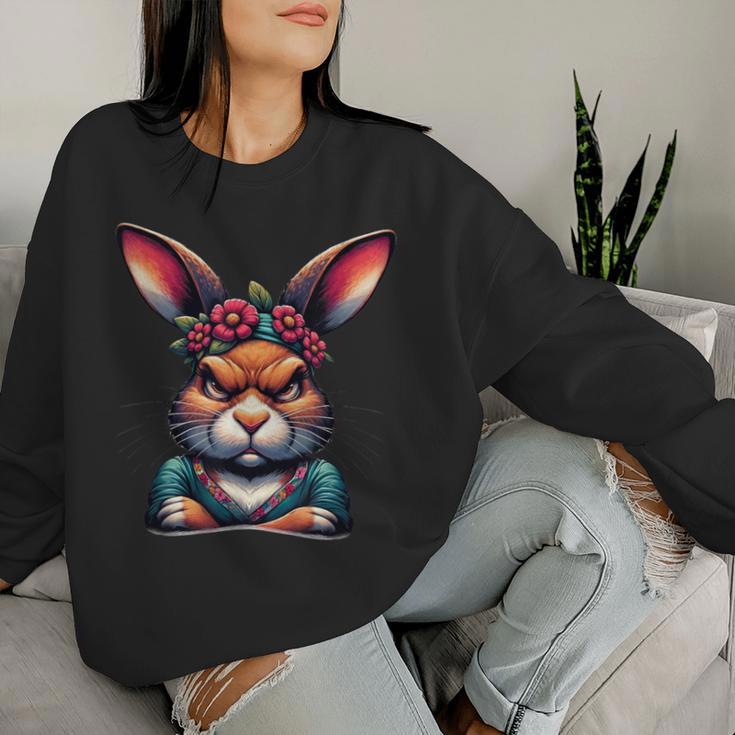 Easter Bunny Angry Bunny Rabbit Animal Sweatshirt Frauen Geschenke für Sie