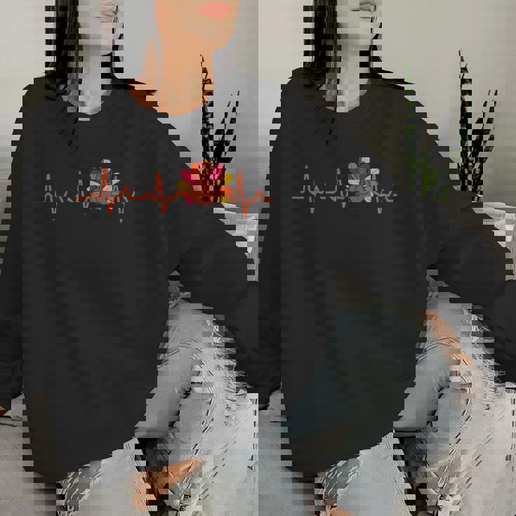 Ekg Heartbeat Turkey Nurse Nursing School Fall Thanksgiving Women Sweatshirt Gifts for Her