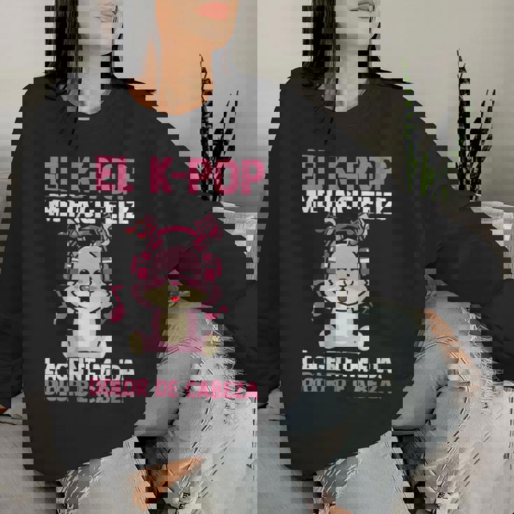 El K-Pop Me Hace Feliz Kpop Musik Cuello Sudadera Mujer Regalos para ella