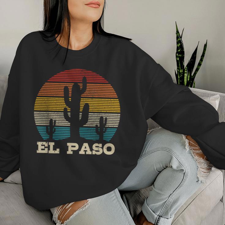 El Paso Texas Cactusintage Souvenir Sweatshirt Frauen Geschenke für Sie