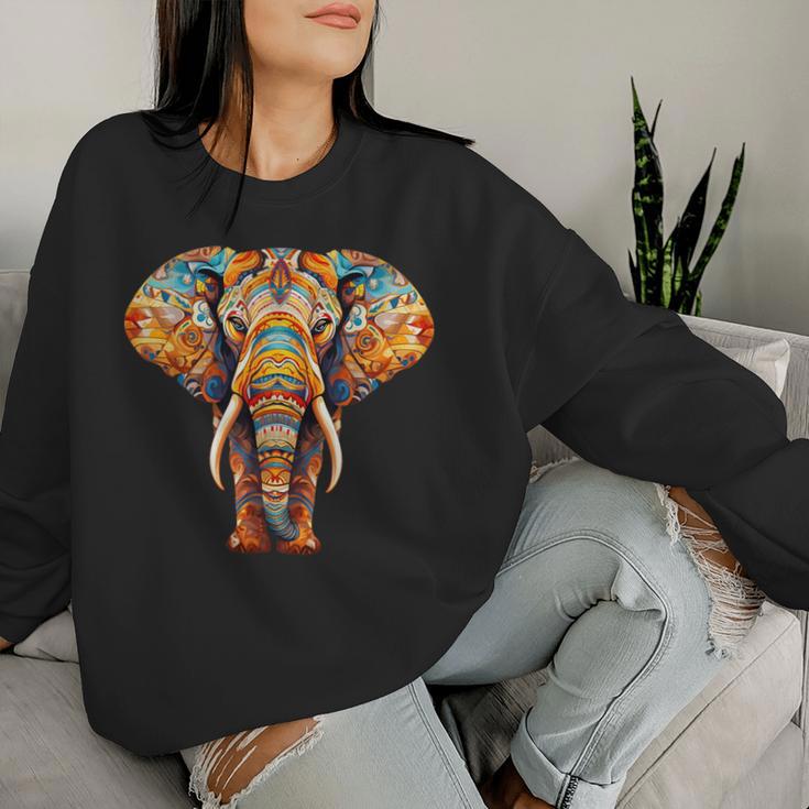 Elephant Mandala Elephant Print Sweatshirt Frauen Geschenke für Sie