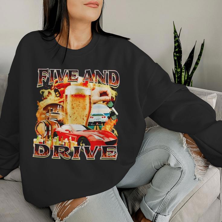 Five And Drive Car For Women Sweatshirt Frauen Geschenke für Sie