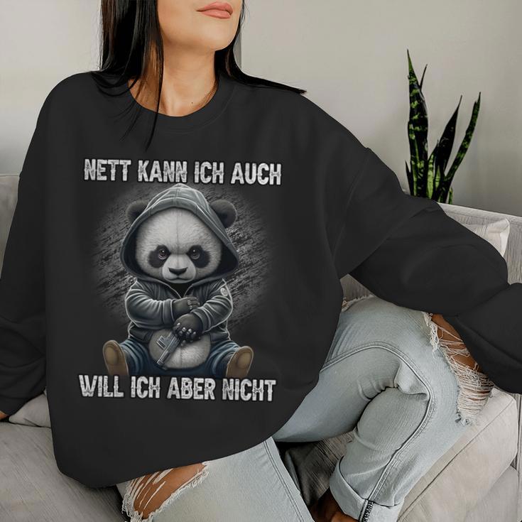 Panda Anime Nett Kann Ich Auch Will Ich Aber Nicht Sweatshirt Frauen Geschenke für Sie