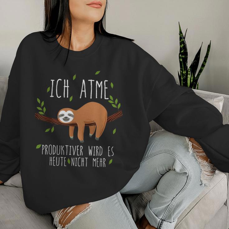 Sloth Ich Atme Produktiv Chiller Relax Sweatshirt Frauen Geschenke für Sie