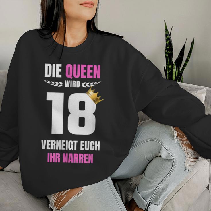 Girls' Die Queen Wird 18 Birthday Honour Sweatshirt Frauen Geschenke für Sie