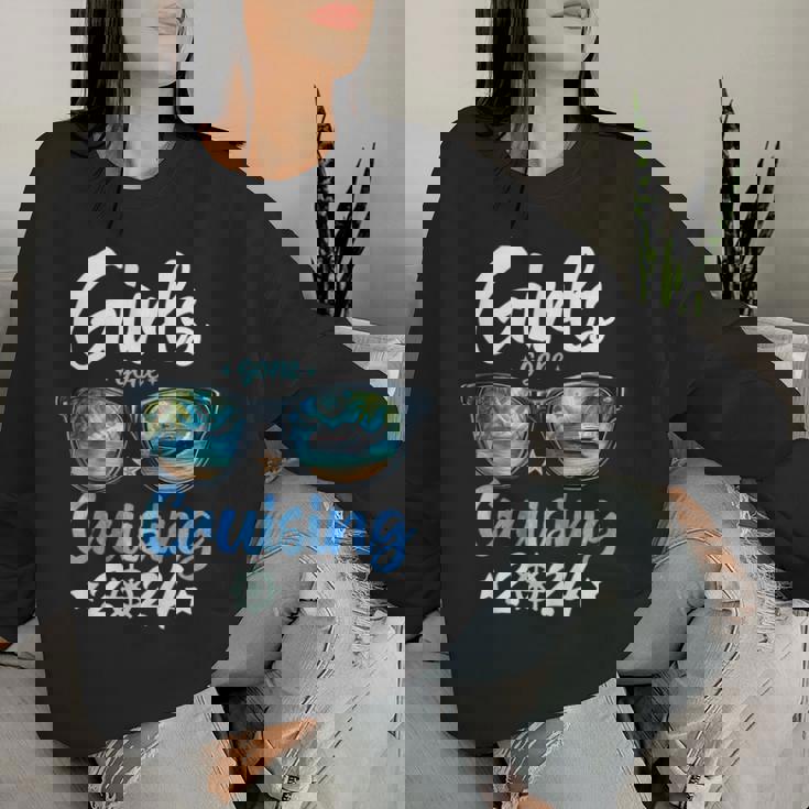 Girls Gone Cruising Girls Trip 2024Acanza In Spiaggia Maglia Con Maniche Raglan Women Sweatshirt Regalos para ella