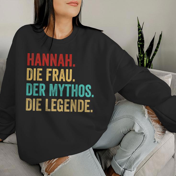 Hannah Die Frau Der Mythos Die Legend Saying Women's Sweatshirt Frauen Geschenke für Sie