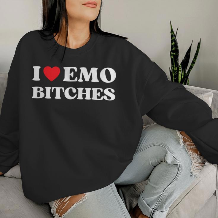 I Heart Emo Es Quote Red Heart Emo Girl Style Sweatshirt Frauen Geschenke für Sie