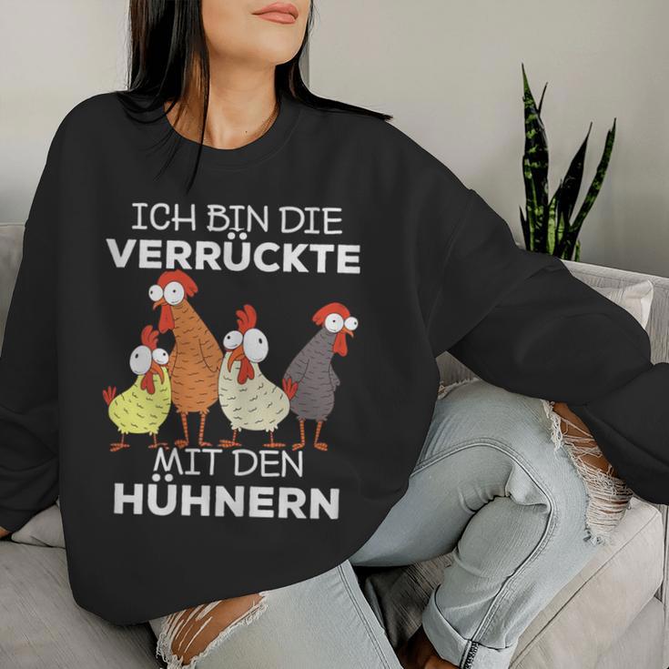 Ich Bin Dieerrückte Mit Den Chickens Sweatshirt Frauen Geschenke für Sie