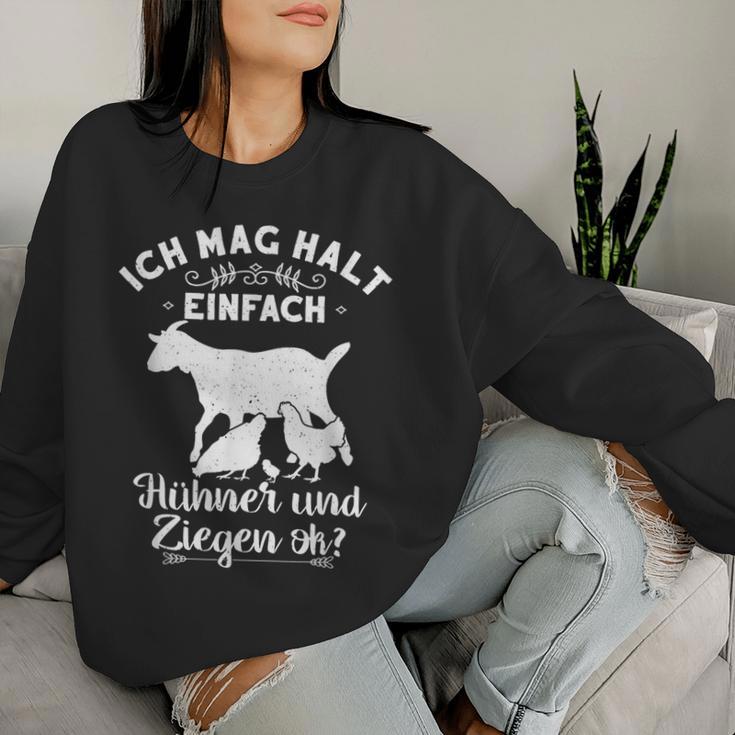 Ich Mag Halt Einfach Hen Und Ziegen I'm Just A Chickens And Goats Sweatshirt Frauen Geschenke für Sie