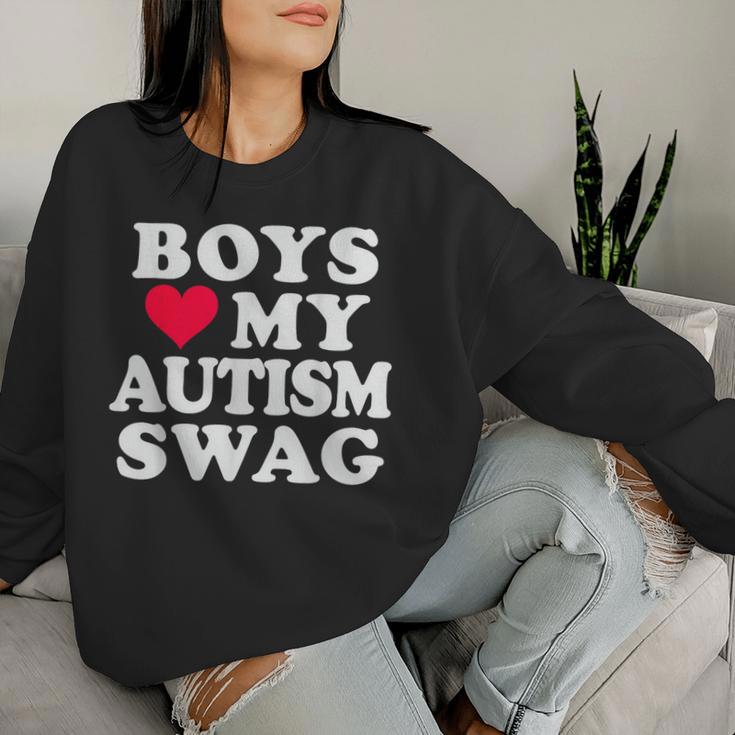 Jungen Lieben Meinen Autismus Swag Lustige Autistische Mädchen Bewusstseins-Idee Sweatshirt Frauen Geschenke für Sie