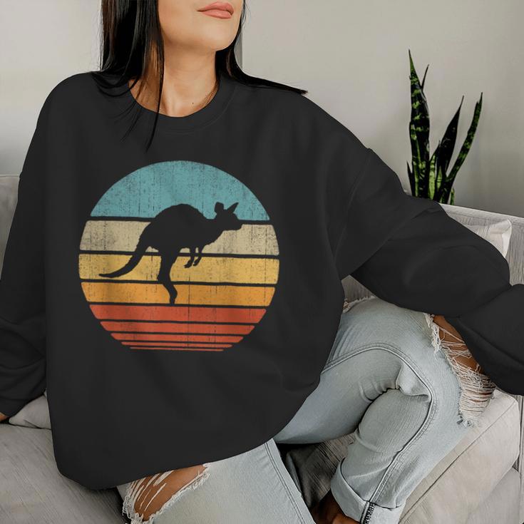 Kangaroo Retrointage 60S 70S Sunset Mammal Sweatshirt Frauen Geschenke für Sie