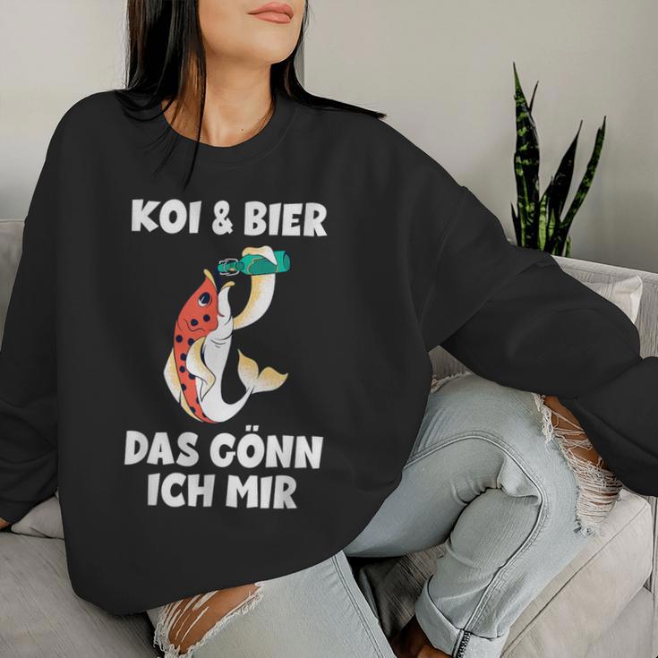 With Koi Carp Garden Pond Koi & Beer Das Gönn Ich Mir Sweatshirt Frauen Geschenke für Sie