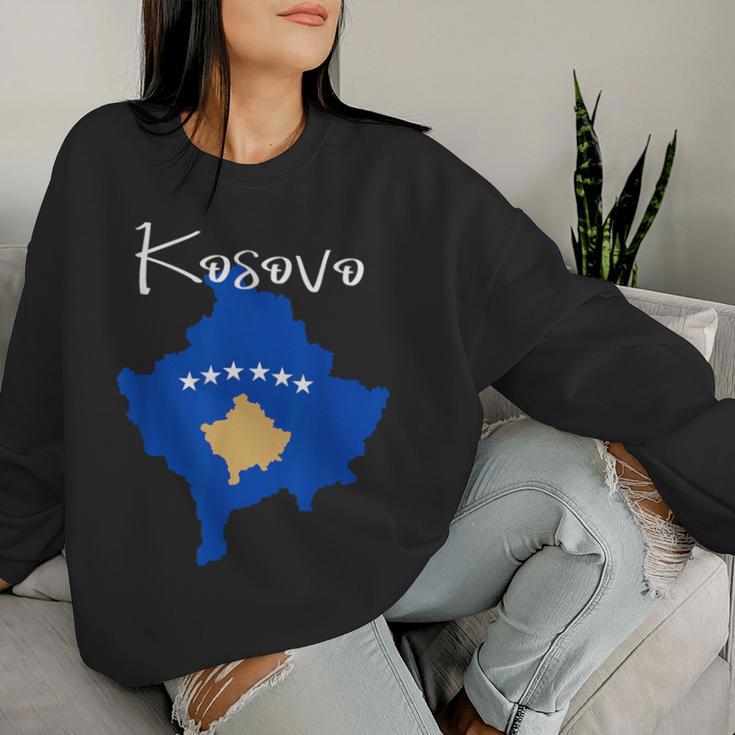 Kosovo Flag Kosovo Map For And Women Sweatshirt Frauen Geschenke für Sie