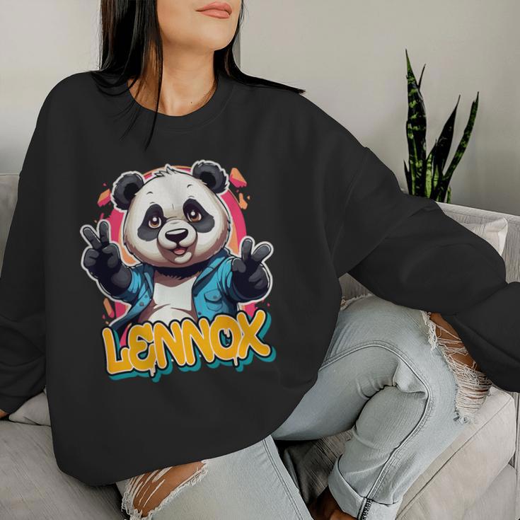 Lennox Beautiful Boys' Name With Cute Panda Sweatshirt Frauen Geschenke für Sie