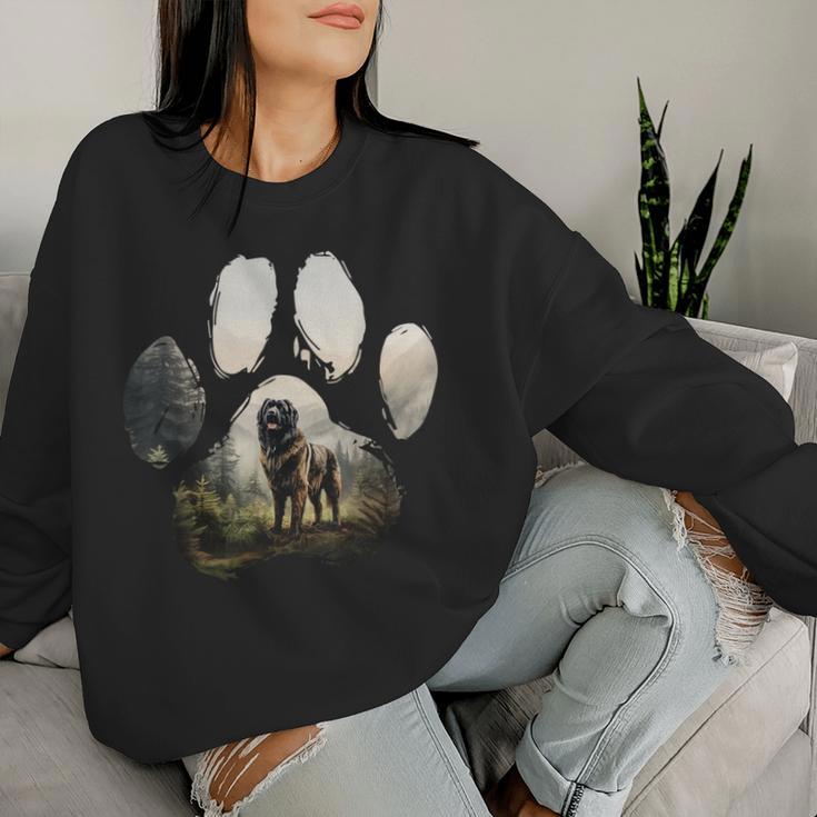 Leonberger Bergpfote With Dog Mum And Dad Sweatshirt Frauen Geschenke für Sie