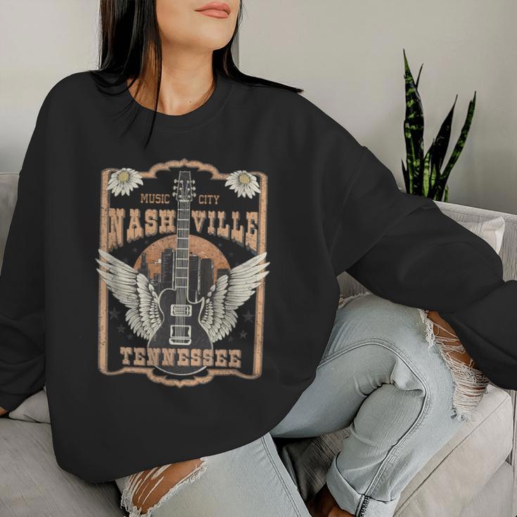 Nashville Tn Music City Cool Funintage Graphic Sweatshirt Frauen Geschenke für Sie