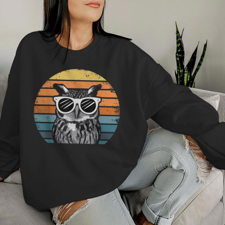 Owl With Sunglassesintage Sweatshirt Frauen Geschenke für Sie