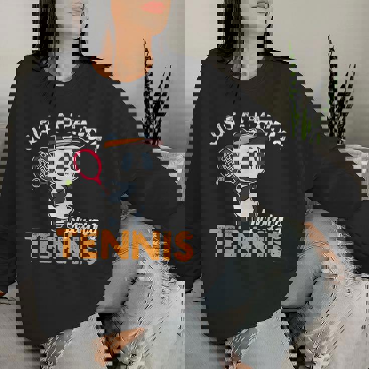 Panda Che Gioca A Tennis Ragazza Animale Ragazze Tennis Women Sweatshirt Regalos para ella