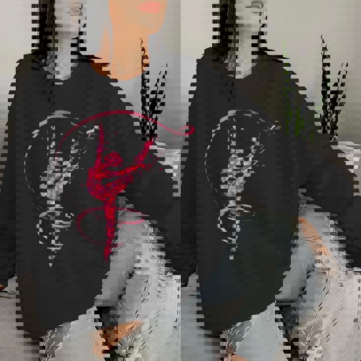 Ragazza Di Ginnastica Artistica Ritmica Con Nastro Colorato Women Sweatshirt Regalos para ella