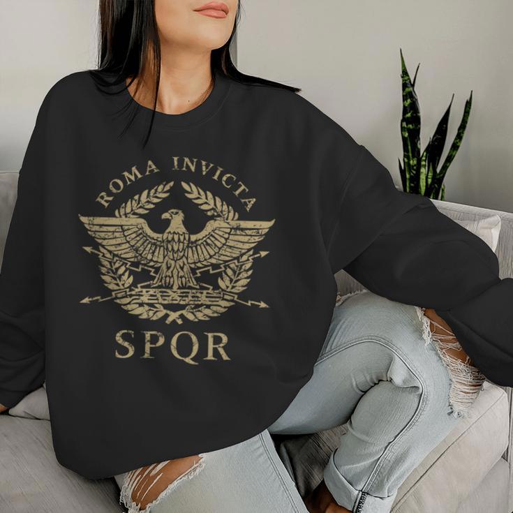 Roma Invicta Spqr Roman Eagle Distressed Sweatshirt Frauen Geschenke für Sie