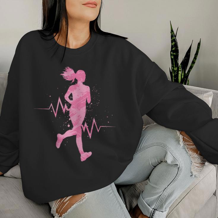 Running Running Shoes Heartbeat Jogging Joggers Women's Sweatshirt Frauen Geschenke für Sie