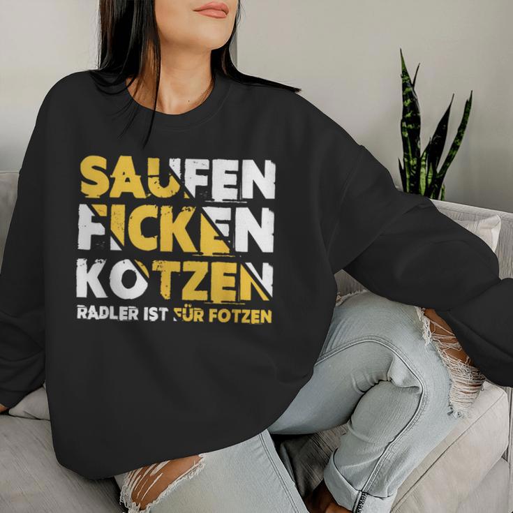 Saufen Ficken Kotzen Radler Ist Für Fotzen Beer Party Saufen Sweatshirt Frauen Geschenke für Sie