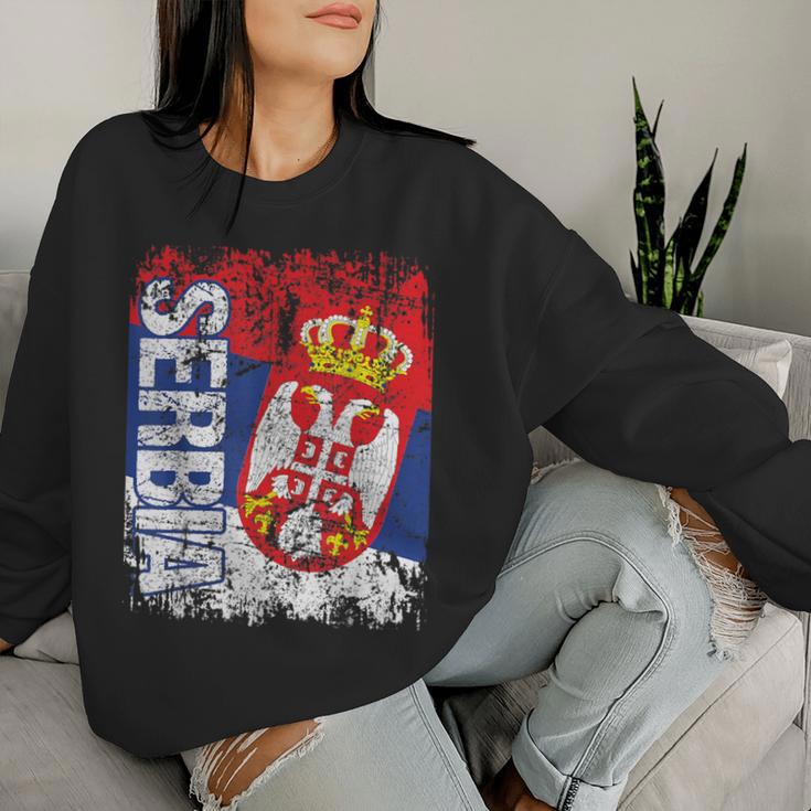 Serbia Flag Women's Children's Serbia Sweatshirt Frauen Geschenke für Sie