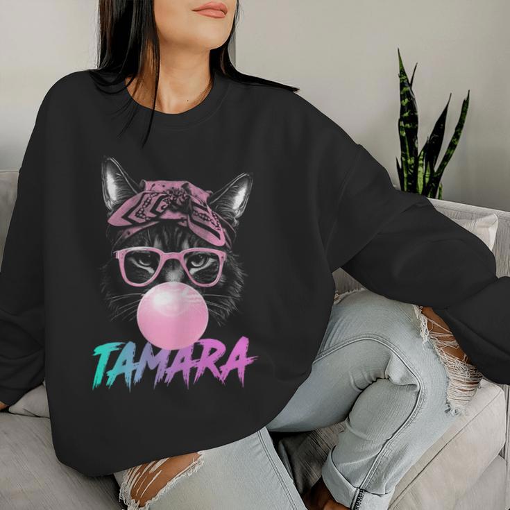 Tamara Schöner Mädchen Name Mit Niedlicher Katze Sweatshirt Frauen Geschenke für Sie