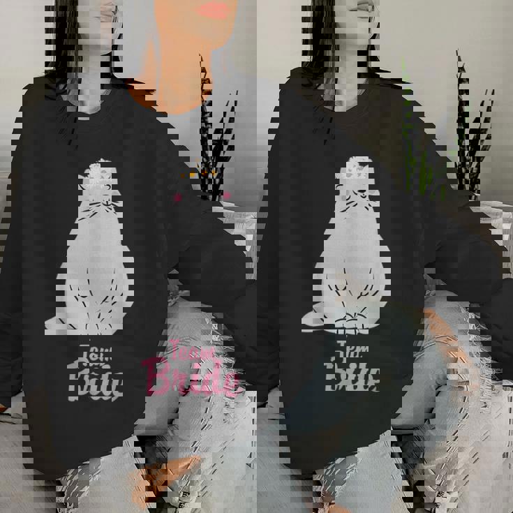 Team Sposa Gatto Fidanzamento Addio Al Celibato Women Sweatshirt Regalos para ella